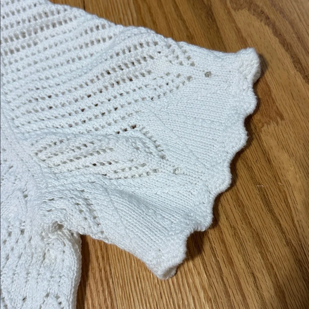 Gap crochet white top | 100% cotton sweater top - Picture 5 of 6